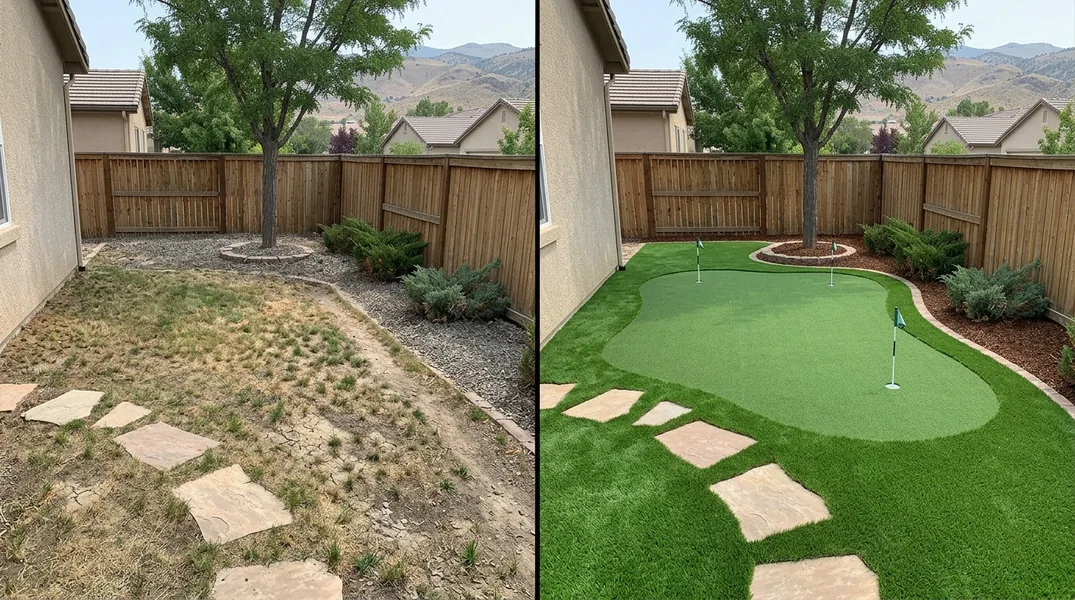 Result artificial grass installation in Reno - Reno Turf Installation