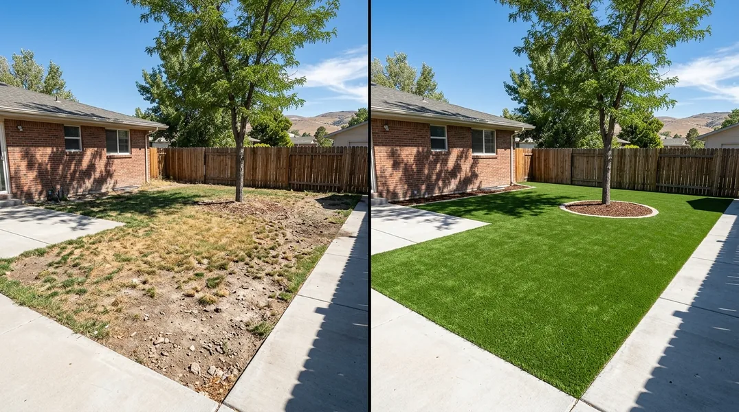 Result artificial grass installation in Reno - Reno Turf Installation